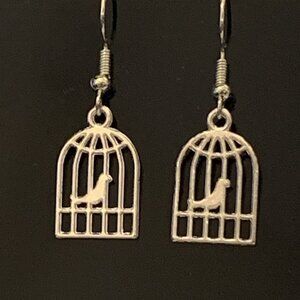 Bird Earring, Bird Cage Jewelry, Gift Idea, Bird Jewelry, Bird Cage Earring
